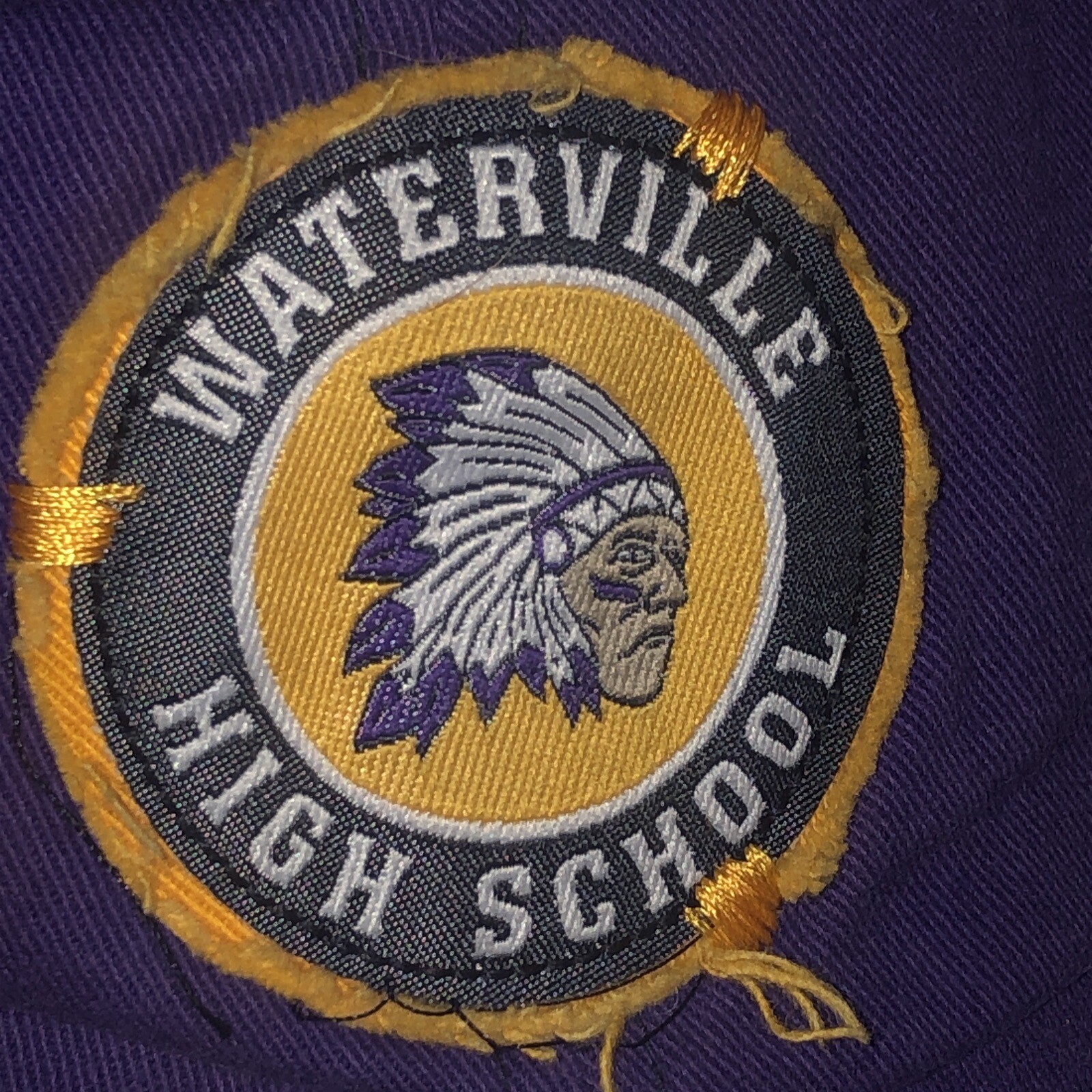 Vintage RARE NEW YORK HIGH SCHOOL WATERVILLE INDIANS HAT DEFUNCT LOGO RUFFLED