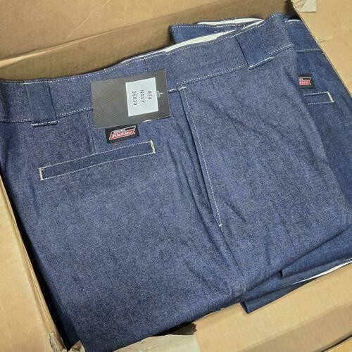 Dickies Men’s Original 874 Navy Denim Work Pants Jeans, 34W x 32