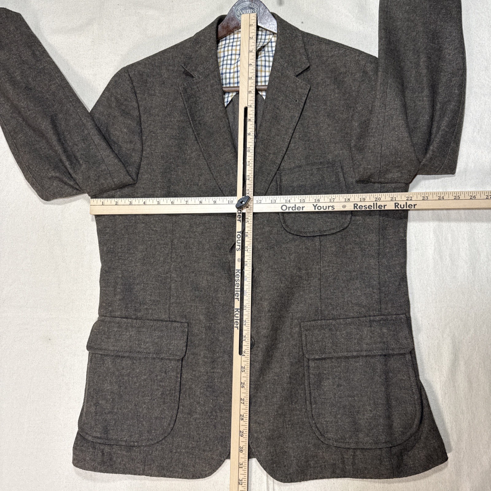 Kroon Wool Cotton Linen Blazer Jacket Mens 42 Brown Single Vent Unstructured