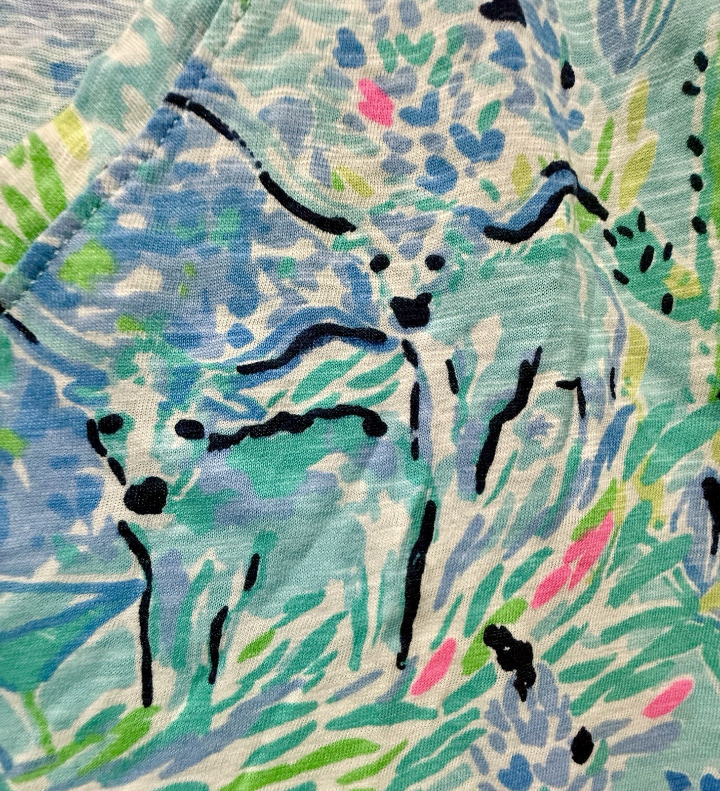 NWOT Lilly Pulitzer Etta V Neck Top L Lilly Loves Texas Destination Print