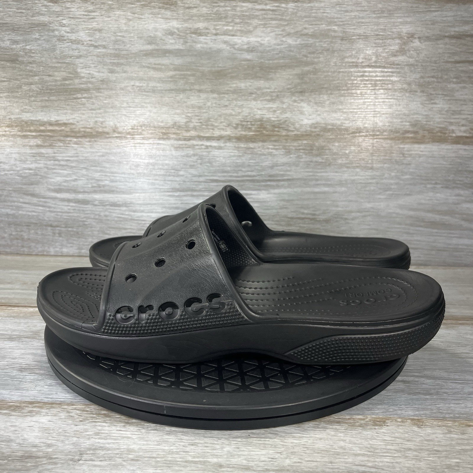 Crocs Men’s Baya II Black Slide Flip Flop Sandals Size 12