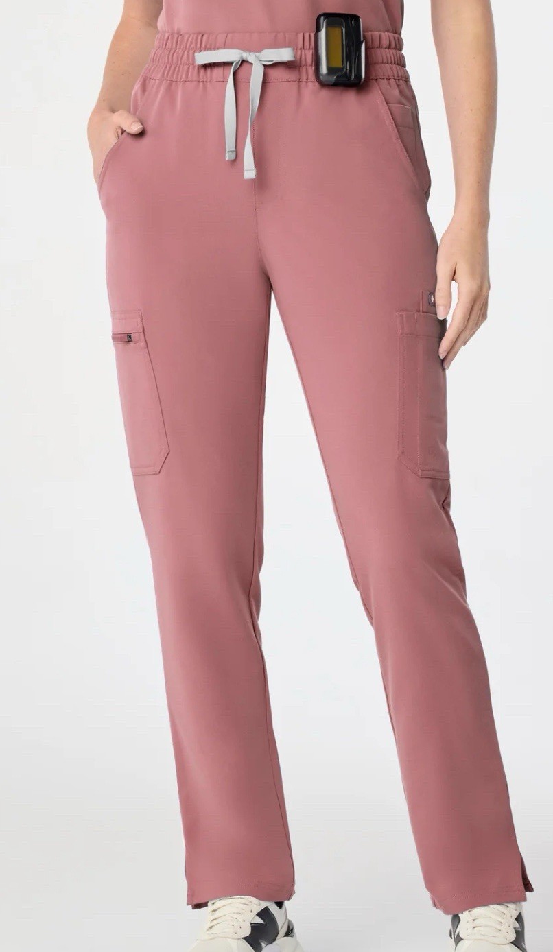 Figs Women’s Dowa Relaxed Straight Leg Pant Med NWT Mauve