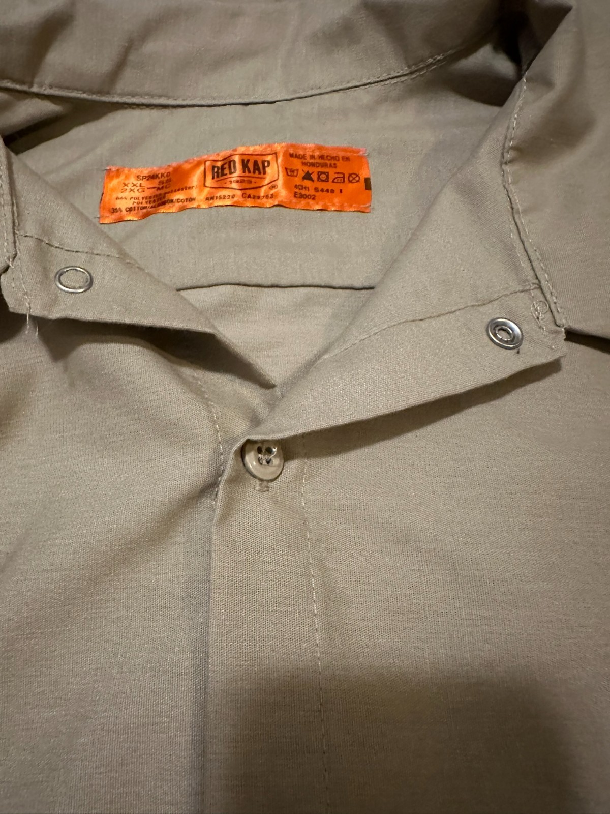 Brand New Red Kap, Khaki, Button Up, Short Sleeved Work Shirt, SP24KKO, XXL