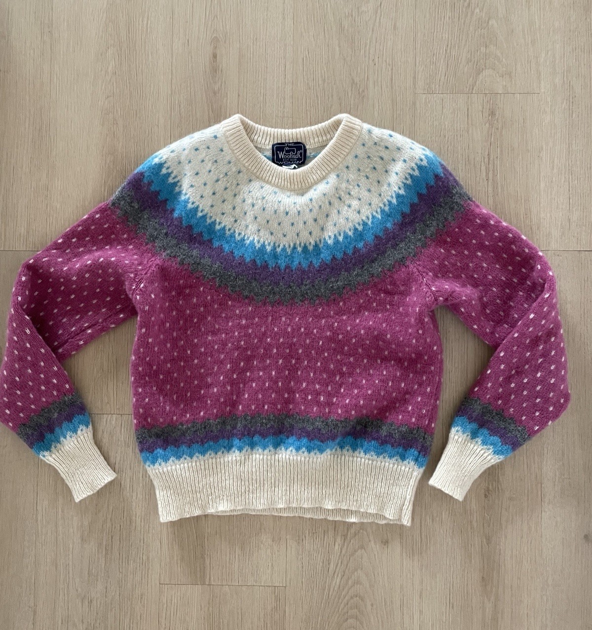 Vintage Woolrich Woman Pink Fair Isle Sweater – XS/S