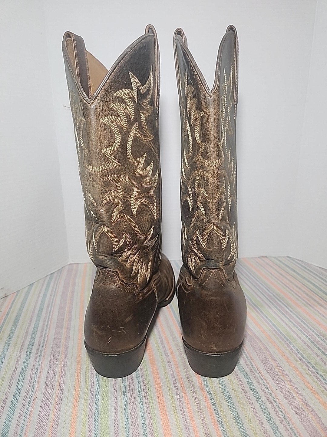 ARIAT HERITAGE OILED BROWN LEATHER ROUND TOE COWBOY WORK BOOTS #34725 MEN’S 8.5D