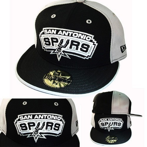 New Era San Antonio Spurs 5950 Fitted Hat Classic NBA Grey Back Alt Size 7 1/2