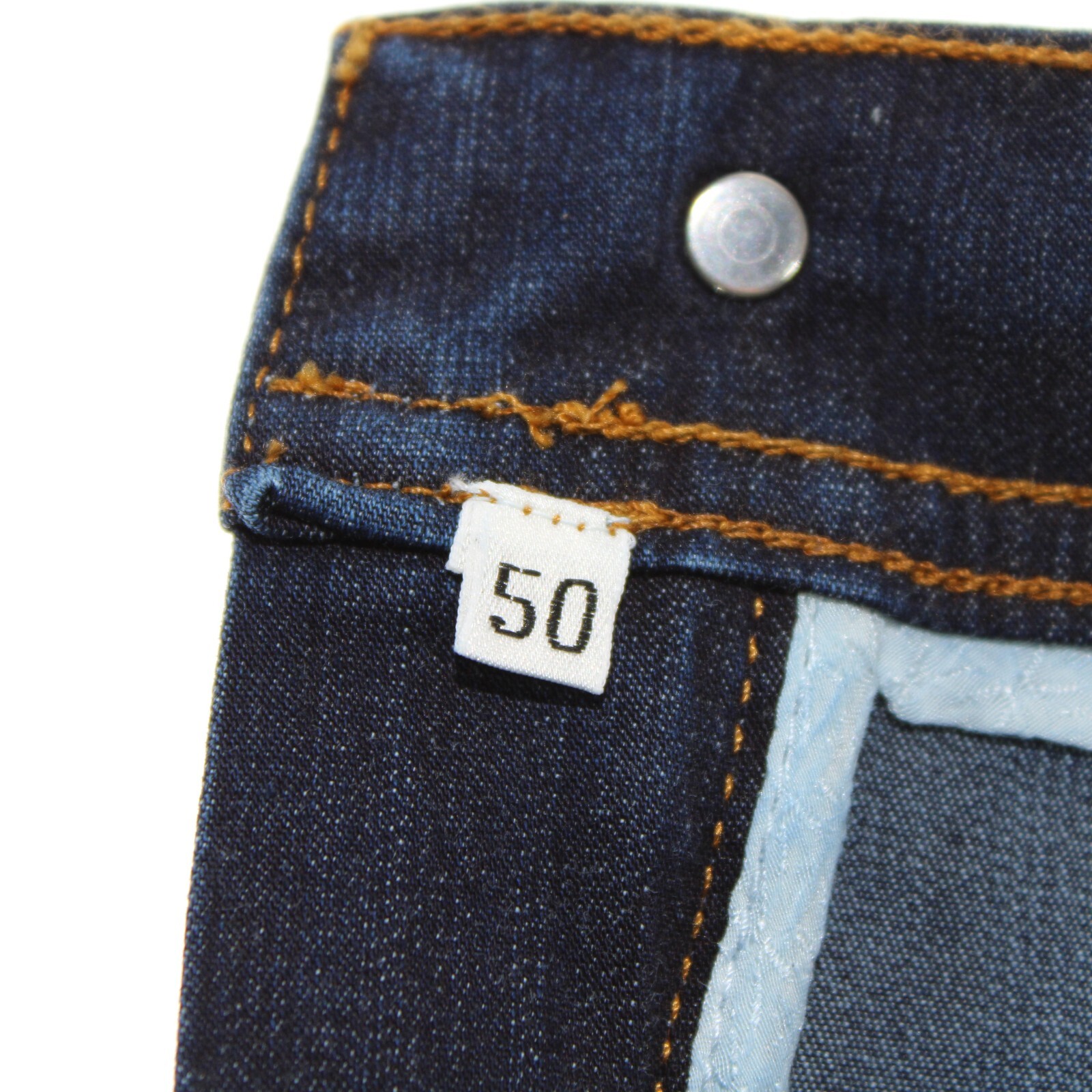 Hettabretz NWD Five Pocket Jeans Size 50 (34 US) In Blue Cotton Blend