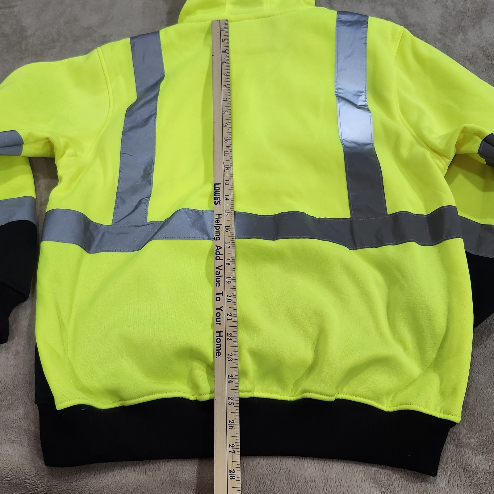 PIP HIGH VISIBILITY Lime Class 3 Pullover Safety Sweatshirt Hoodie Jacket Size M