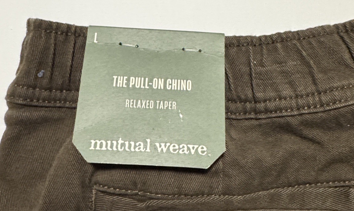 Chino Joggers Mens Large Green Straight Leg