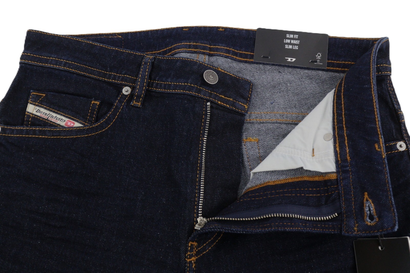DIESEL Thommer R07R2 Men Jeans W38/L32 Dark Blue Slim Fit Low Waist RRP150 *