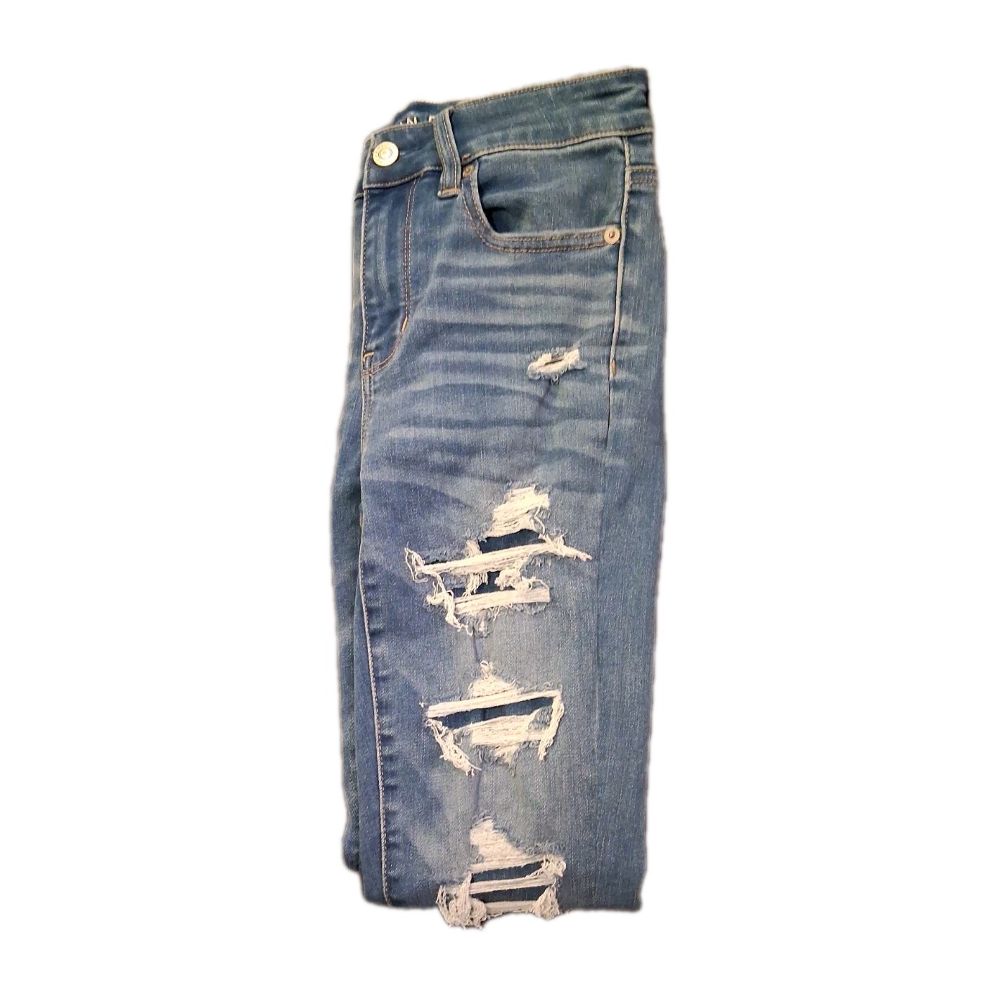 American Eagle Next Level Jeans Womens 2 Distressed High Rise Jegging Stretch
