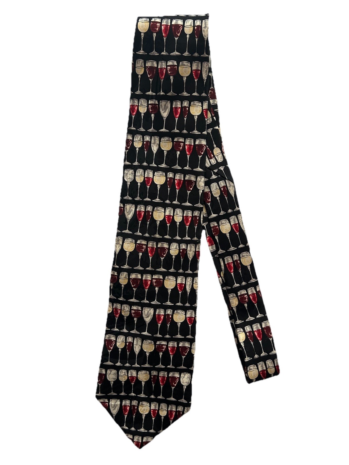 Museum Artifacts Men’s Necktie Tie Silk Glasses Of Wine