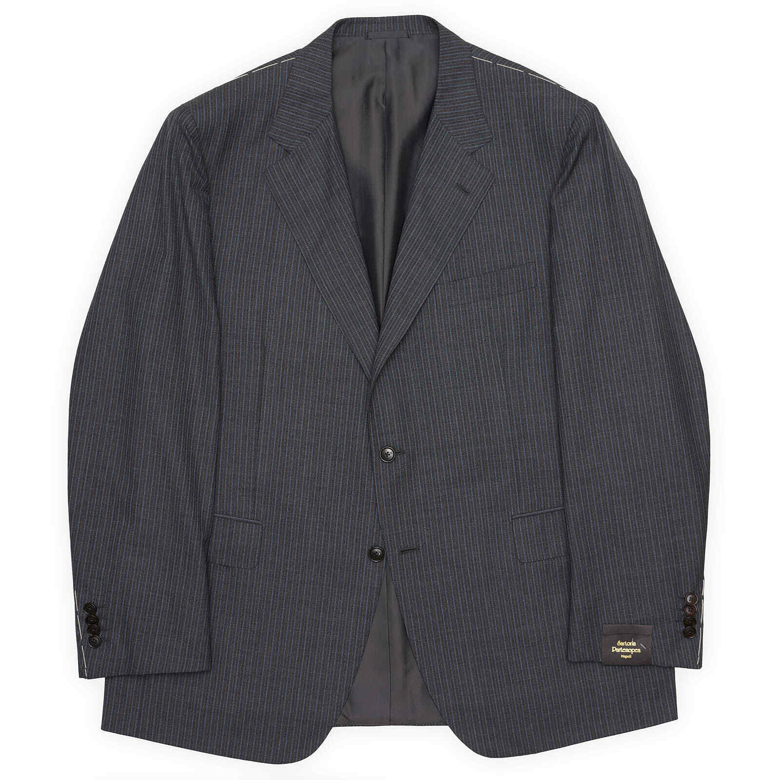 SARTORIA PARTENOPEA Gray Super 120’s Handmade Suit EU 58 NEW US 46