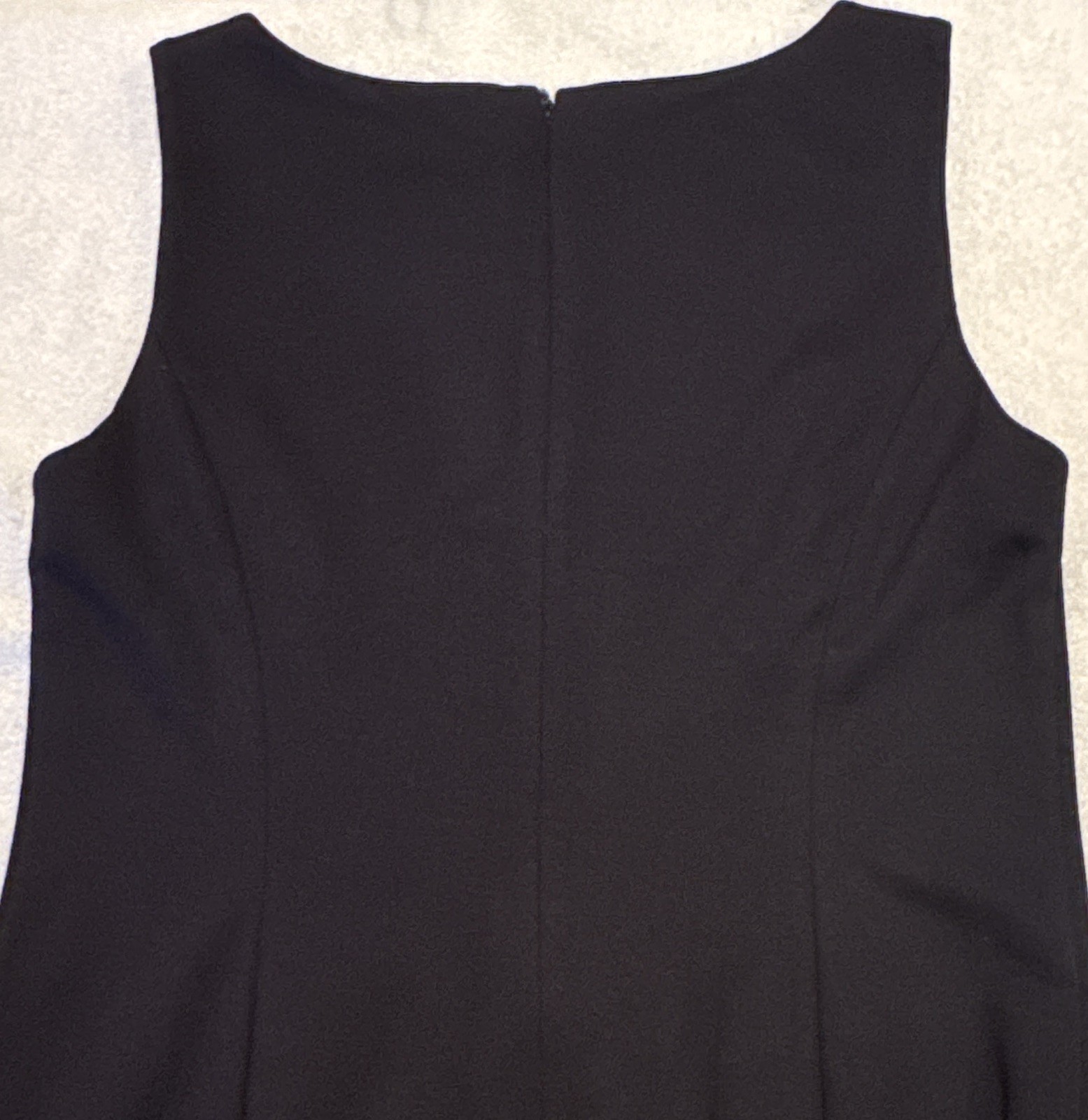 RSVP by Talbots Black Fit & Flare Midi Dress 12 Short Sleeve Eyelet Hem