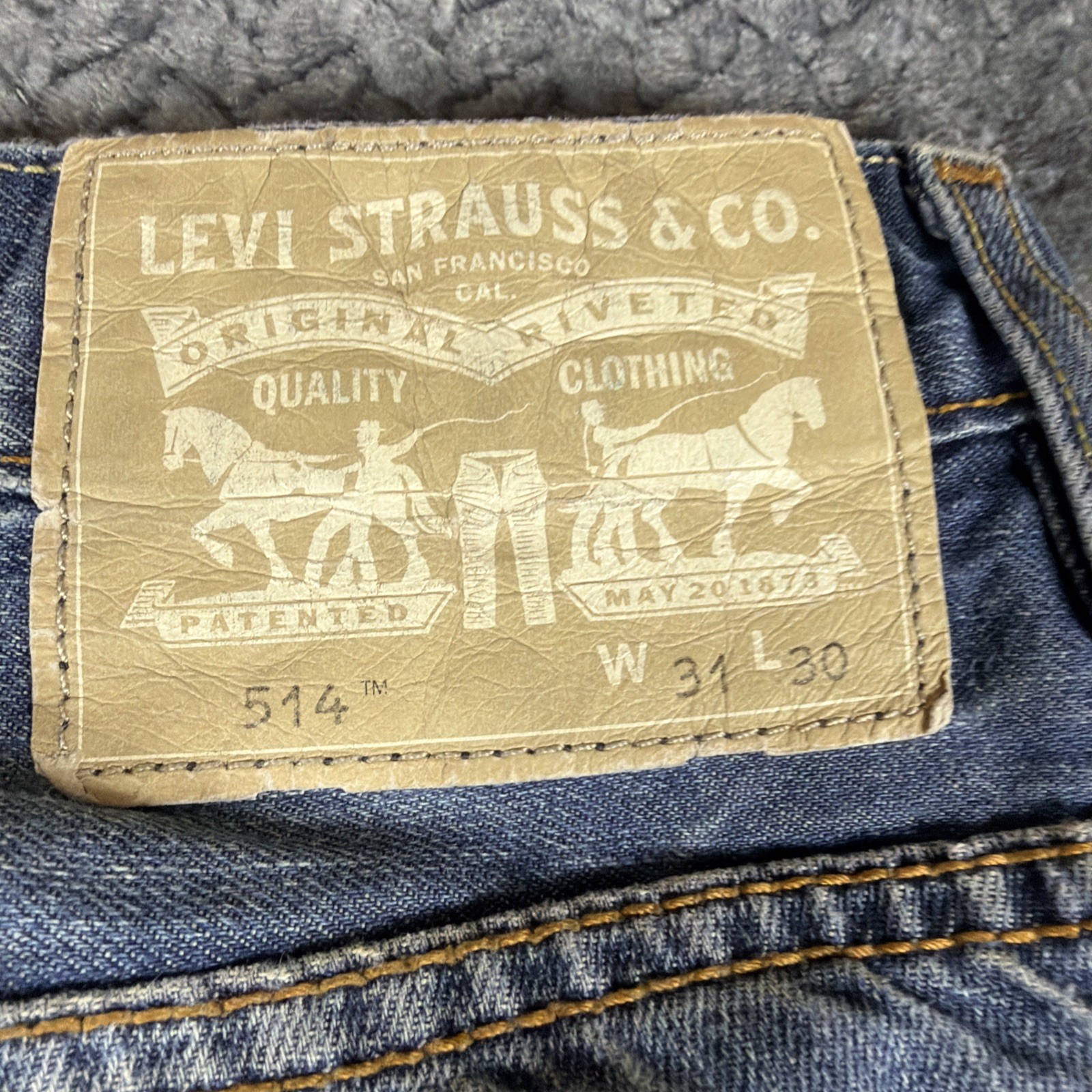 Levis 514 Jeans Mens 31×30- Blue Medium Wash Straight Denim Stretch