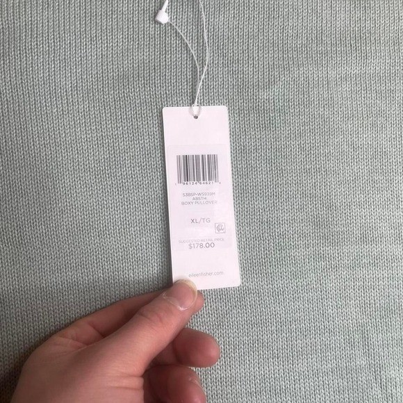 NWT Eileen fisher Absinthe green women’s boxy pullover drape Peru xl