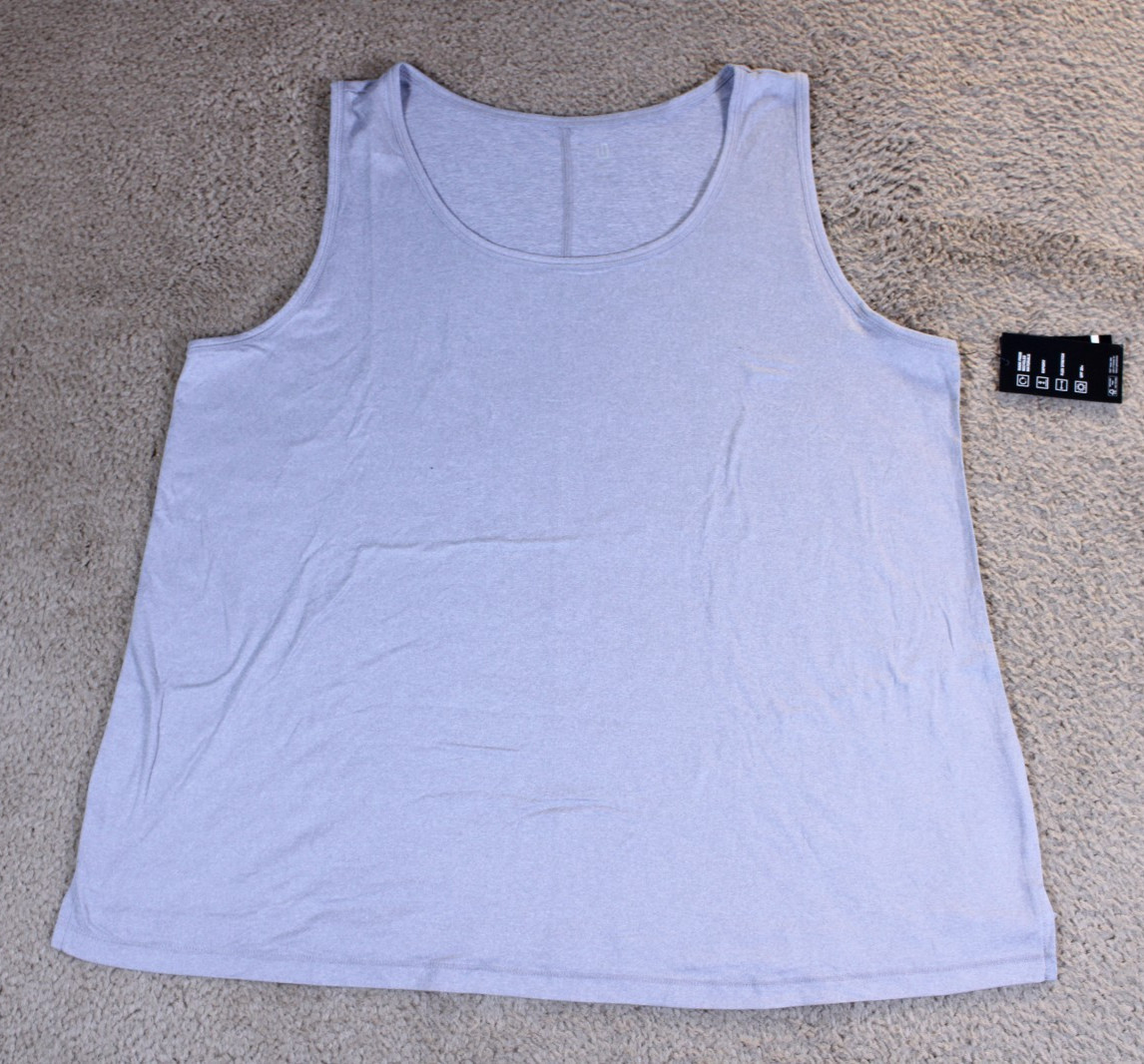 ID Ideology Womens Performance Muscle Tank Top (1X) Storm Grey Athletic NWT