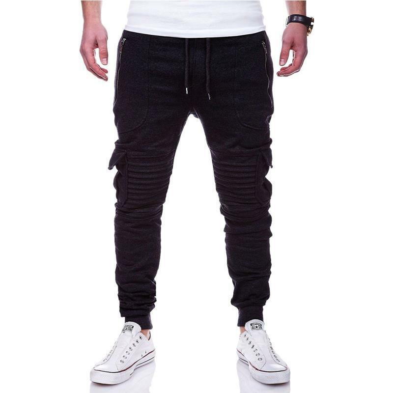 Men Casual Joggers Pants Sweatpants Cargo Combat Active Sports Slim-Fit Trousers