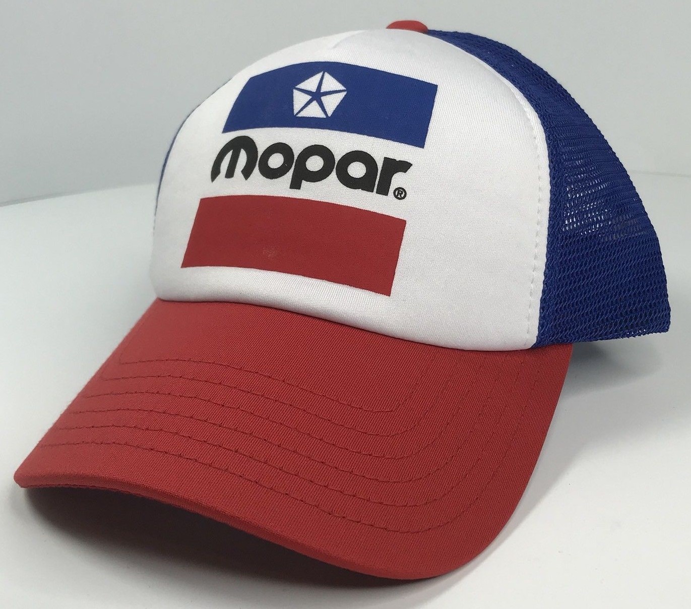 Red White & Blue Hat / Cap – Padded w/ Mesh & Red White & Blue Mopar Emblem