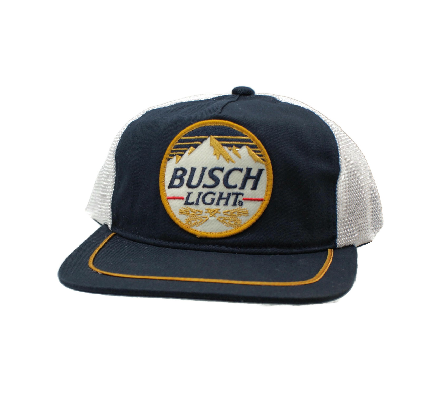 Busch Light Embroidered Twill Patch Flat Bill Cap Washed Cotton Twill Hat