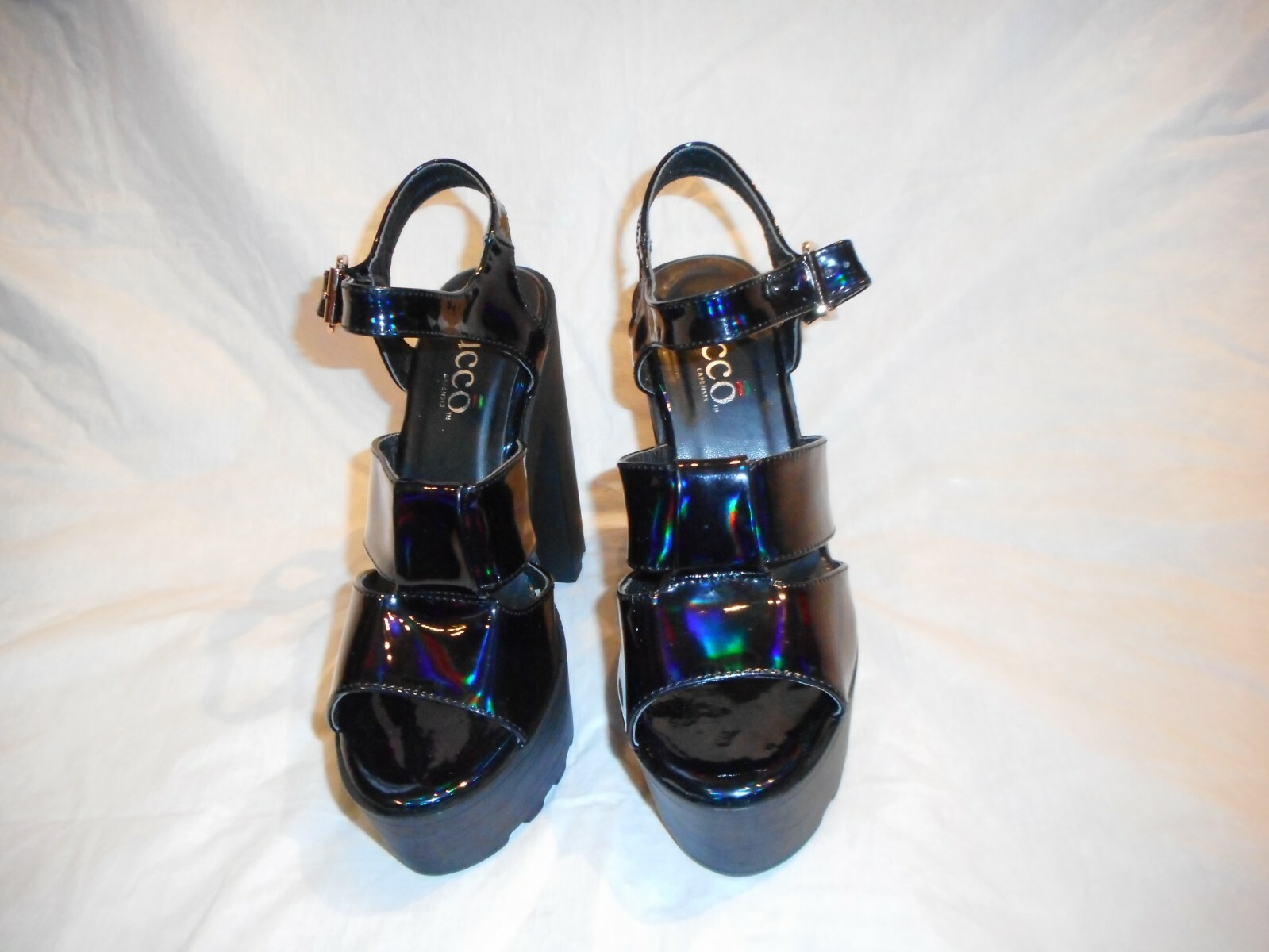 Bucco Capensis Black Man Made Materials Open Toe High Heel US Size 8
