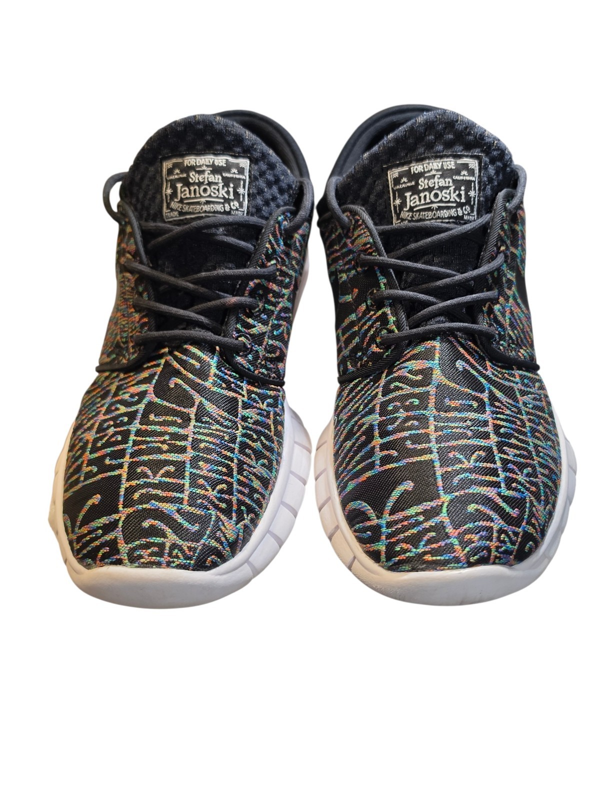 Nike SB Stefan Janoski Max Colorful Black Woven Skate Sneakers Shoes – Size 7