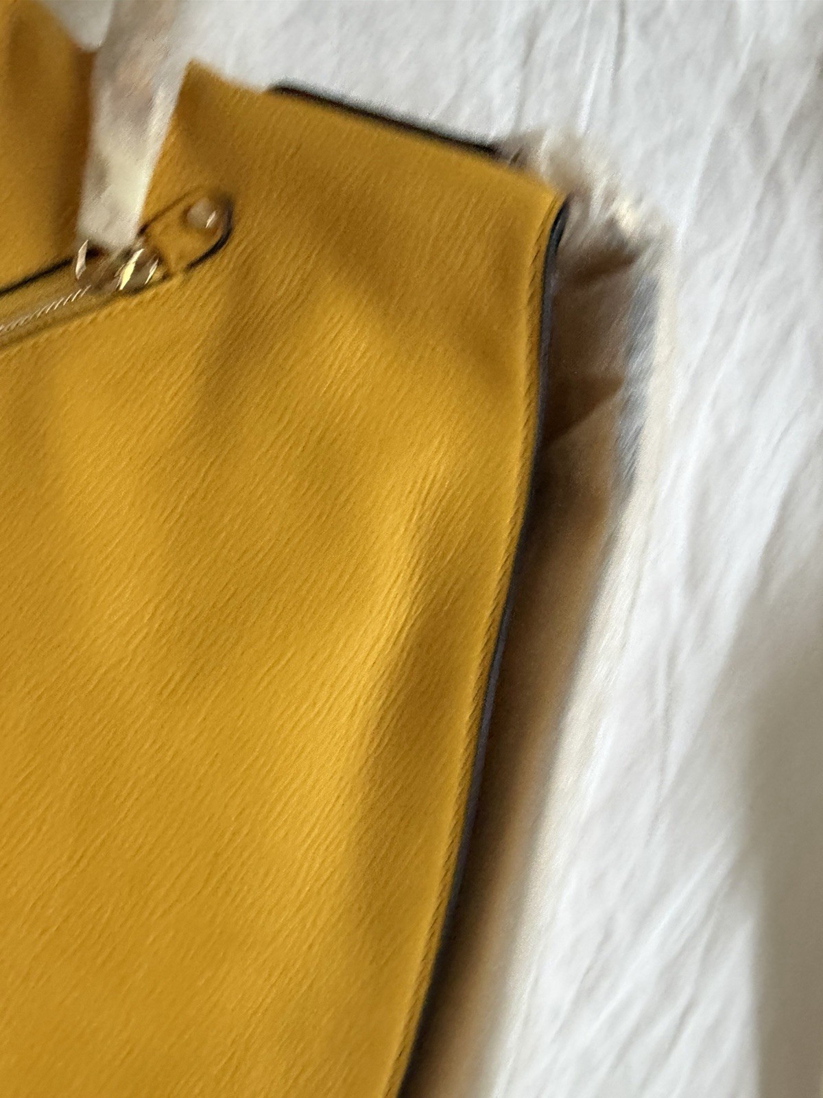 Michael Kors Yellow Large Shoulder Bag Zip Closure w/ Dust Bag