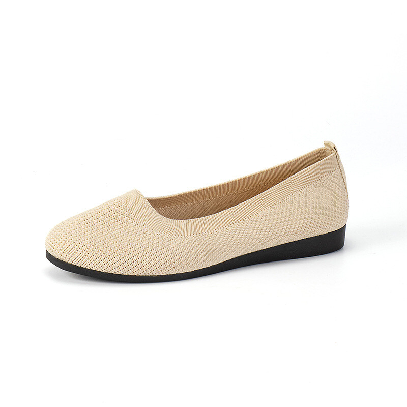 Women’s Ballet Flat Dressy Casual Knit Shoes Slip On Round Toe Women Mesh Flats