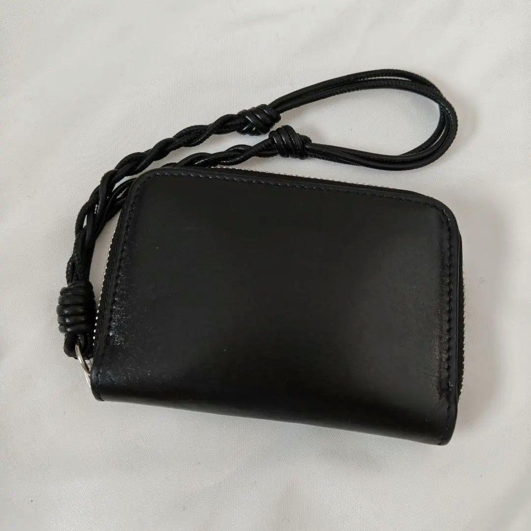 Jil Sander coin case with strap, round zip