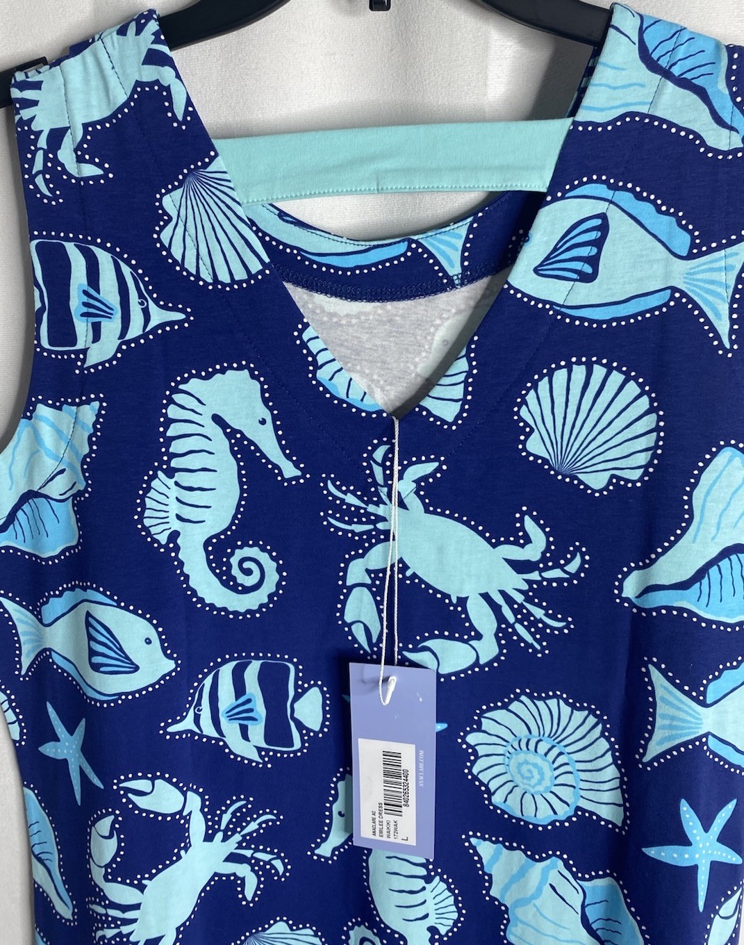 Ana Clare Emilee Sz L Waikiki Sea life print maxi dress NEW