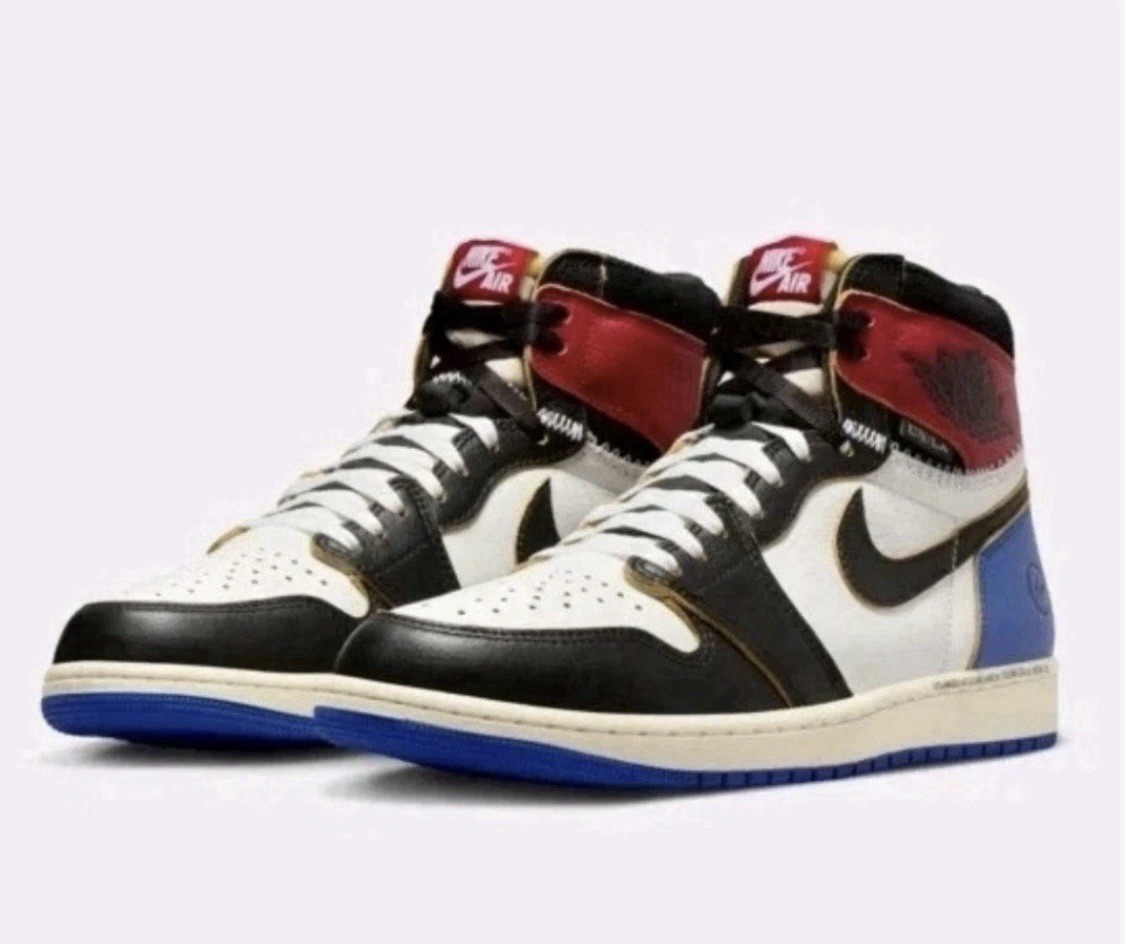 Air Jordan 1 High OG SP FRAGMENT × UNION LA VARSITY RED SPORT ROYAL Size 10.5
