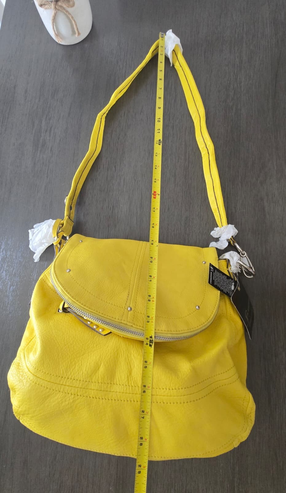 Brand New B. Makowsky Pebbled Leather Crossbody Bag Yellow Leather Purse NWT