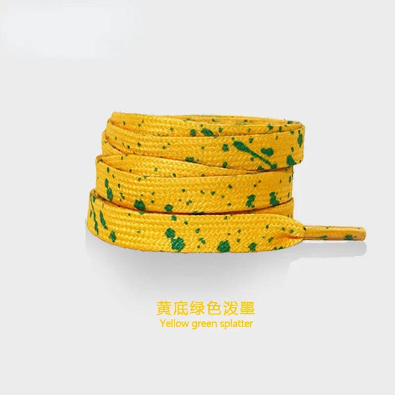 Shoelaces for Sneaker Flat Gilding Printing Ink Splatter Shoelace Colorful Splas