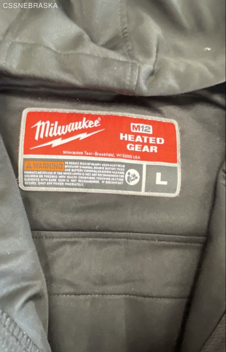 Milwaukee Men’s M12 Heated Hoodie Full Zip Jacket Black Gray Size L