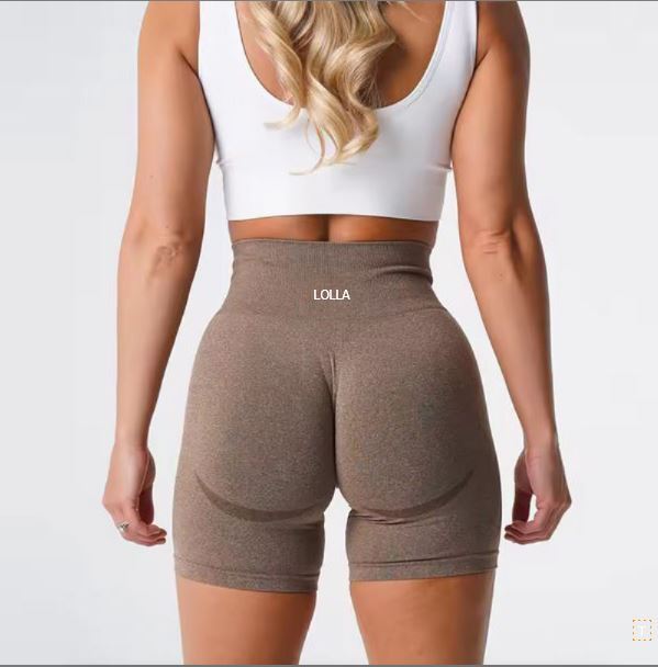 LOLLA Women’s High Waist Seamless Workout Shorts Butt Lifting Ruched Booty Smile