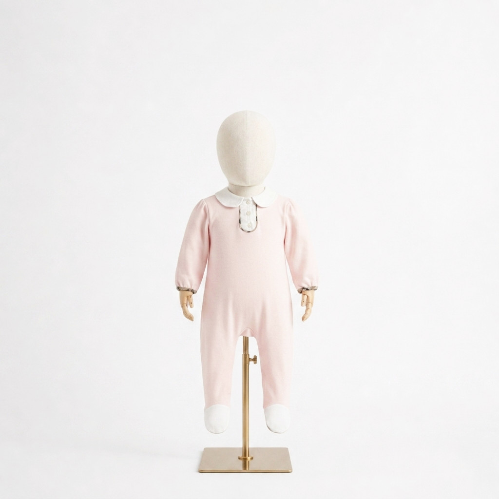 Baby Girls Burberry Pink Romper Bodysuit One Piece Footed Sleepsuit 9M / 74cm