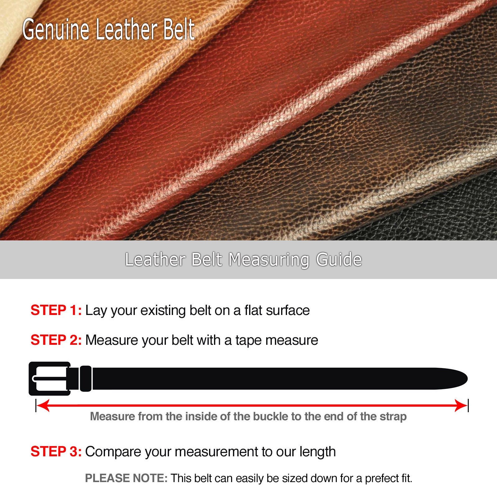 Fashion Men’s Automatic Real Leather Ratchet Belt Strap Jeans Waistband Gift