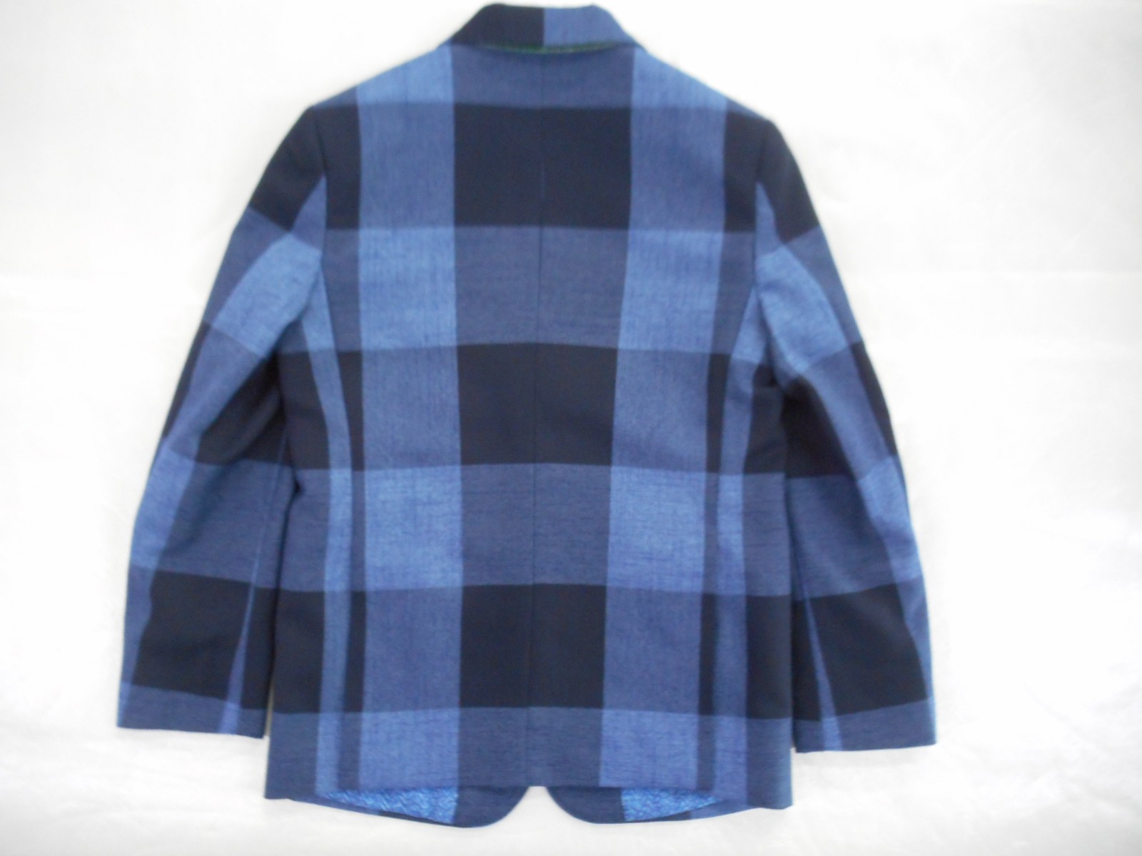 Boys T.O. Deep & Navy Blue Large Checked Jacket & Pants 2PC Suit Slim Sizes 8-16