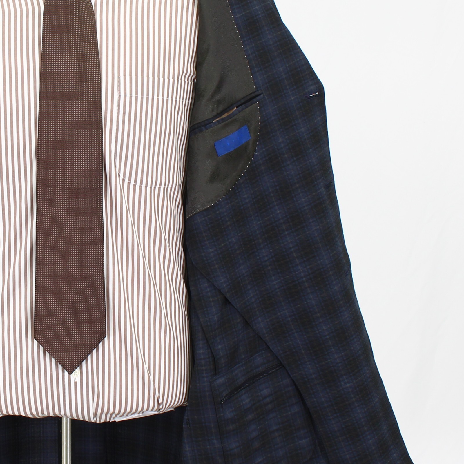 Ibiza 42R Navy Sport Coat Blazer Jacket Check 3B Wool