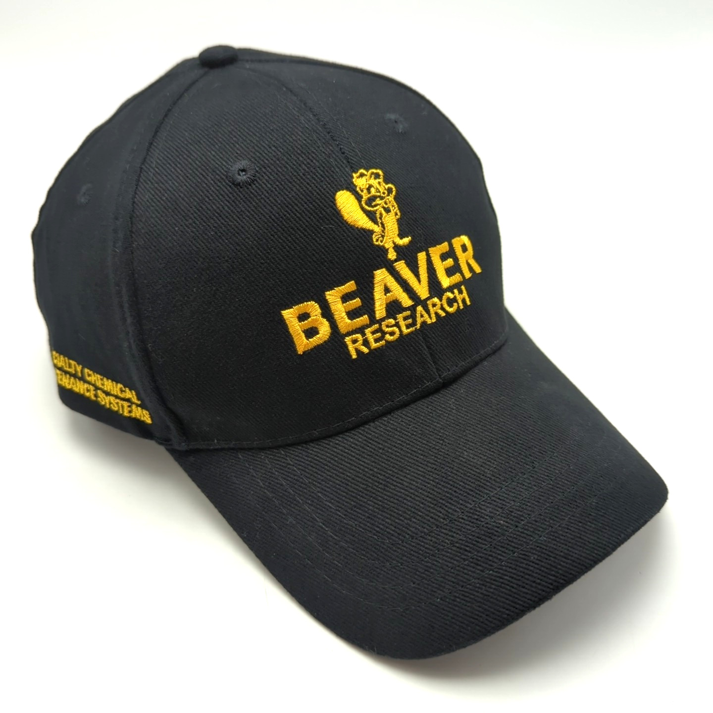 Beaver Research hat black adjustable cotton cap Chemical Maintenance Systems