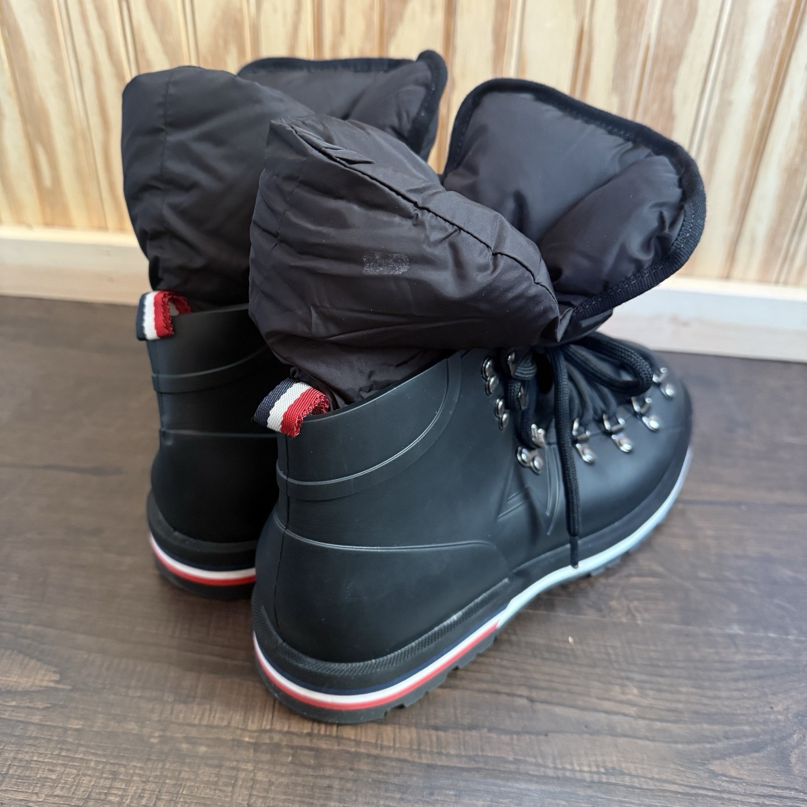 Moncler Inaya Scarpa Rain Rubber Hiking Lace Up Removable Insole Size EU39 W8