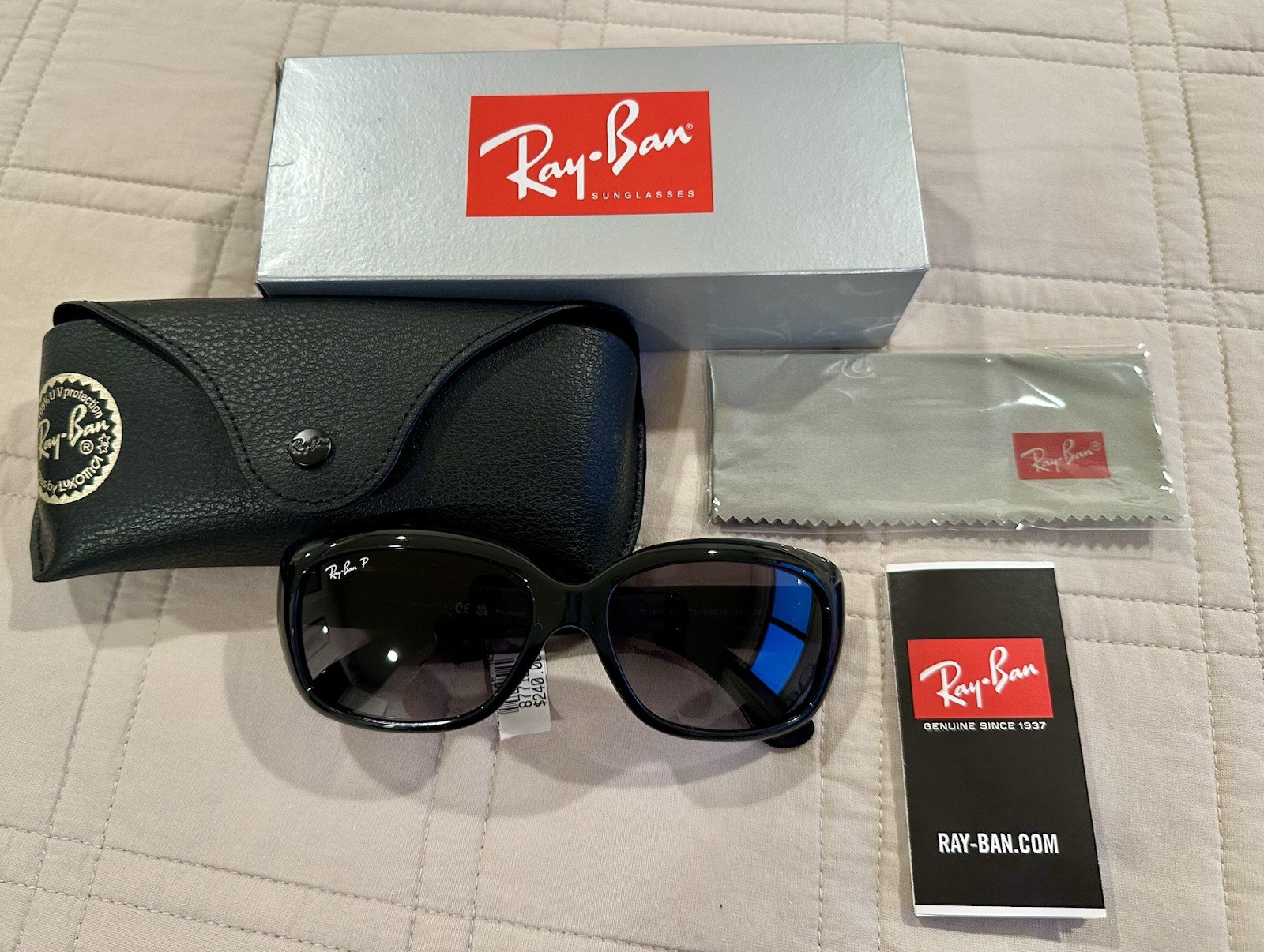 Ray-Ban Jackie Ohh RB4101 Oversized Wrap Sunglasses Black/Gray Gradient UV400