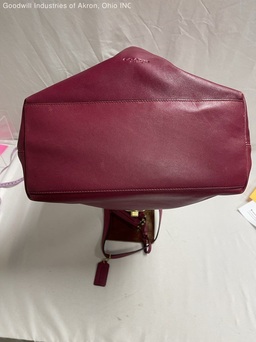 Coach Red Burgundy Leather Madison Phoebe Tote Bag Gold Hardware 26461 COA