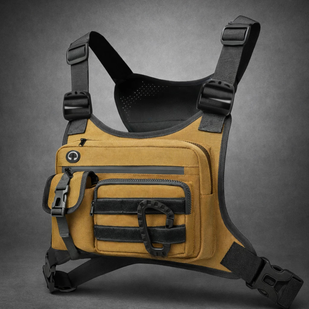 Sport Running Combat Chest Rig Bag Front Pouch Recon Kit Pack Protective Vest