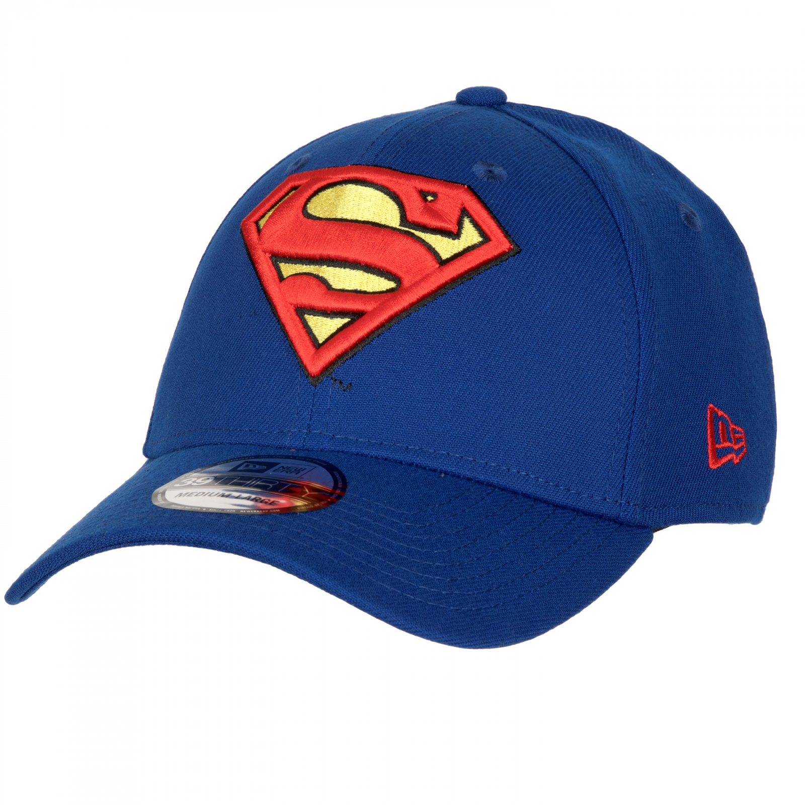 Superman Classic Emblem New Era 39Thirty Fitted Hat Blue