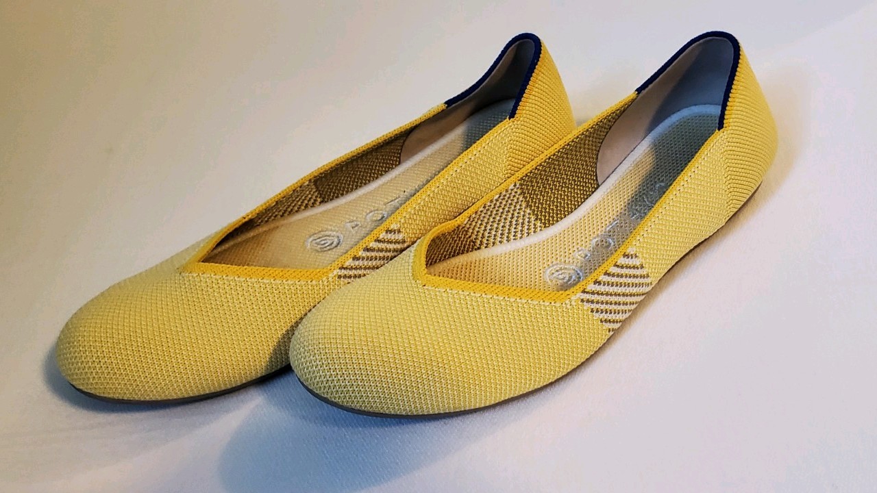 Rothys The Flat Marigold Yellow Slip-On, Round Toe, Ballet, Womens US Size 6