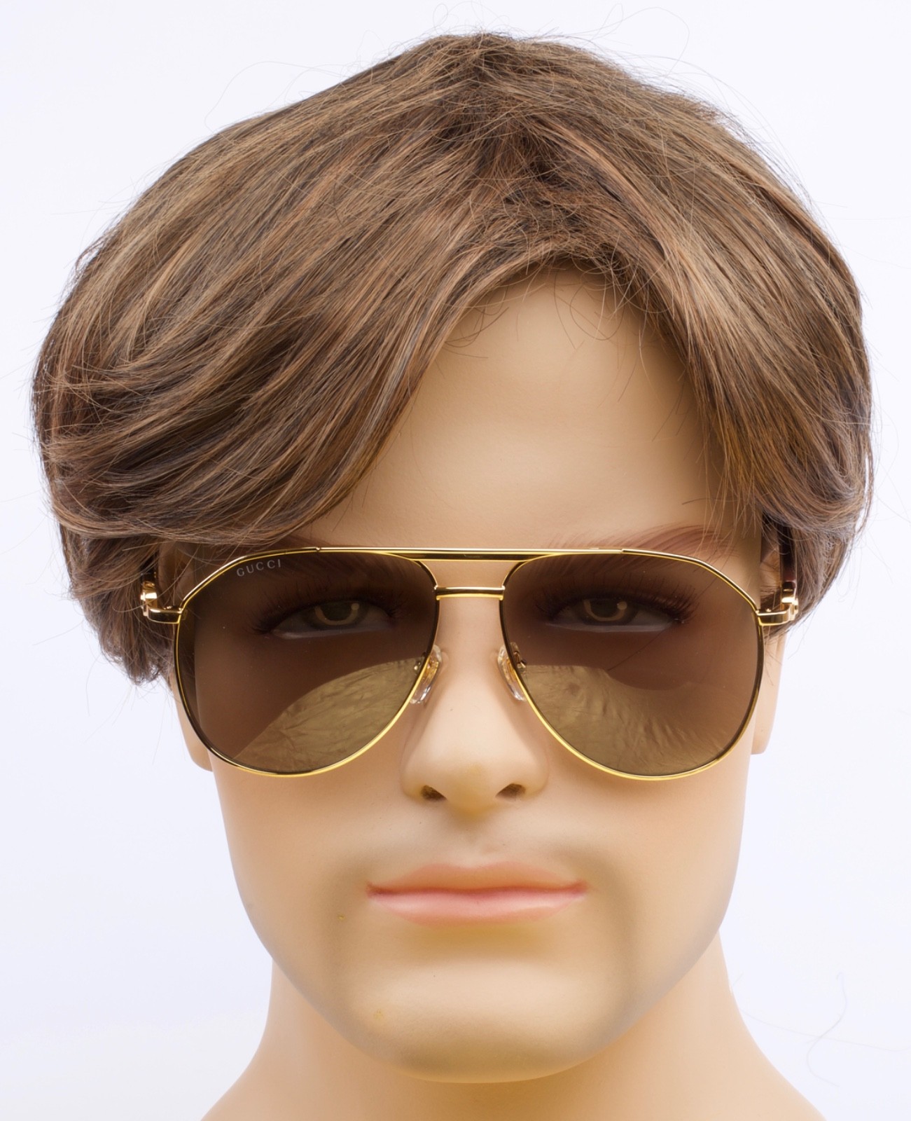 Brand New Authentic Gucci Brown Gold High Bridge Fit GG1220 S 002 Sunglass