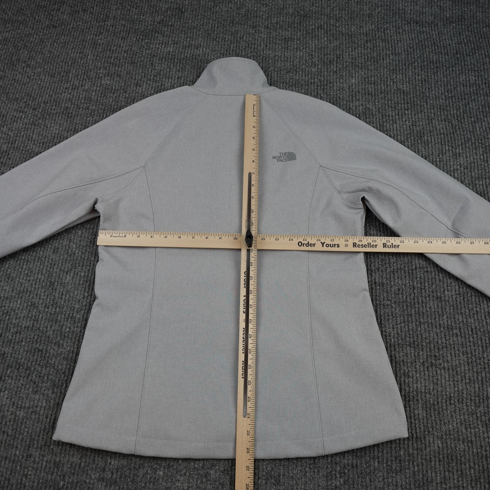 The North Face Apex Jacket Womens Large Gray Softshell Dollar General Logo