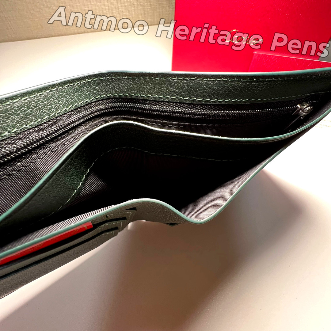 CARTIER Black Leather Bifold Wallet Silver-Tone Corner Accent Men Luxury Wallet