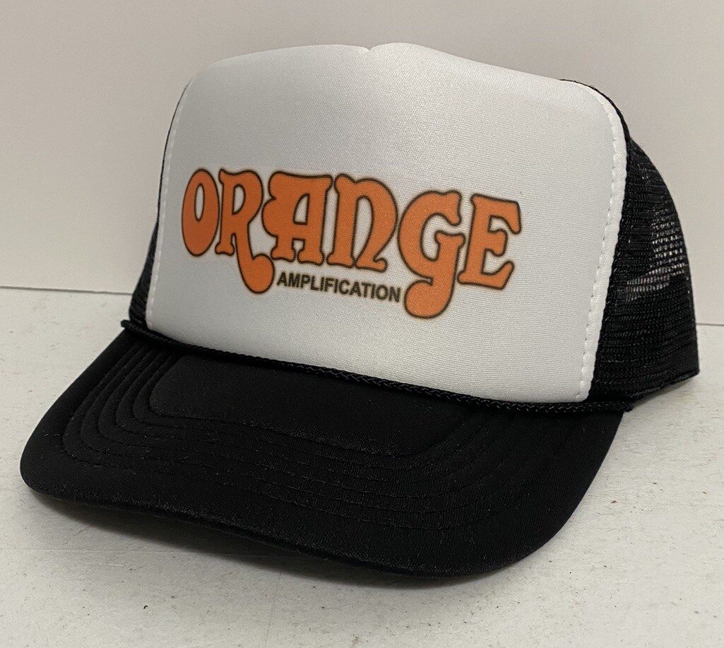 Vintage Orange Amplifiers Trucker Hat snapback Black Rocker Cap Music Hat